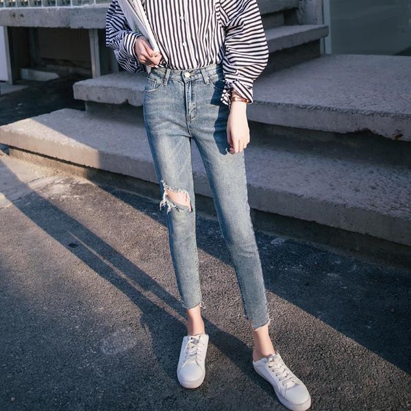 women's jeans 2021 korean-style high waist ripped skinny cropped hole pants fashion flare, Blue
women's jeans 2021 korean-style high waist ripped skinny cropped hole pants fashion flare, Blue