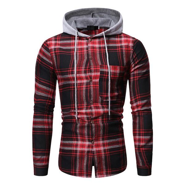 men's hoodies & sweatshirts long sleeve plaid shirts casual hooded warm social shirt camisa masculina, Black
men's hoodies & sweatshirts long sleeve plaid shirts casual hooded warm social shirt camisa masculina, Black