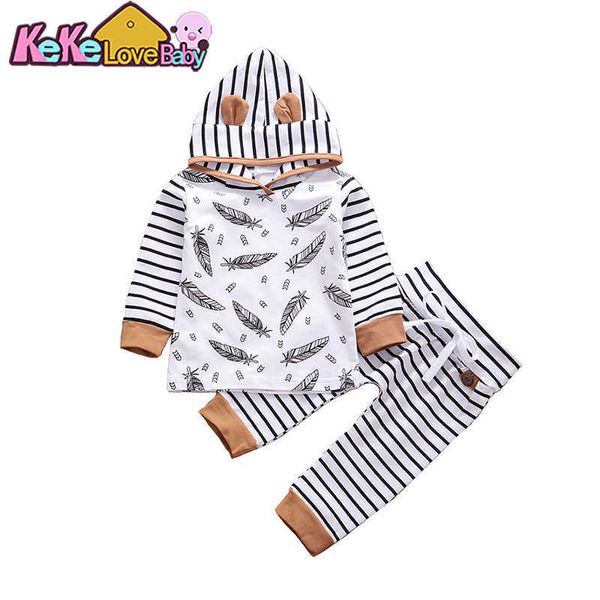 newborn baby boy clothes set autumn stripe hooded pants outfit clothes feather printed cute infant boys clothing 0-24m g1023, White
newborn baby boy clothes set autumn stripe hooded pants outfit clothes feather printed cute infant boys clothing 0-24m g1023, White