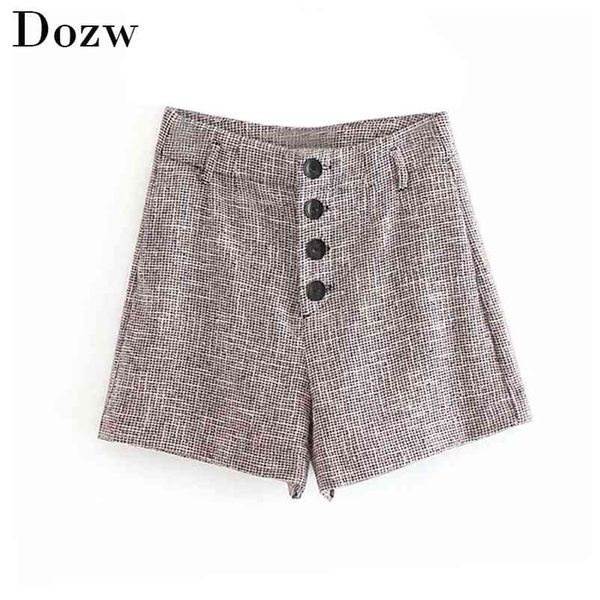 women tweed mini shorts elegant button high waist autumn winter ladies office short pants casual bottoms 210515, White;black
women tweed mini shorts elegant button high waist autumn winter ladies office short pants casual bottoms 210515, White;black