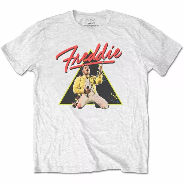 official queen t shirt freddie mercury triangle white classic rock band merch, White;black
official queen t shirt freddie mercury triangle white classic rock band merch, White;black