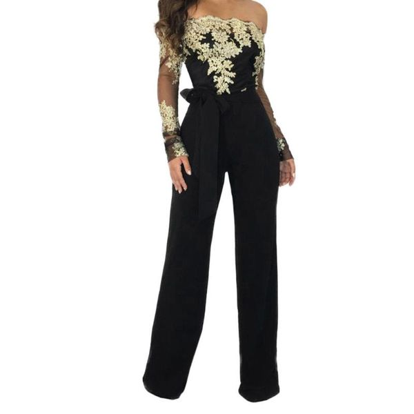women's jumpsuits & rompers appliques lace patchwork jumpsuit women off shoulder slash neck long sleeve elegant wide leg xl, Black;white
women's jumpsuits & rompers appliques lace patchwork jumpsuit women off shoulder slash neck long sleeve elegant wide leg xl, Black;white