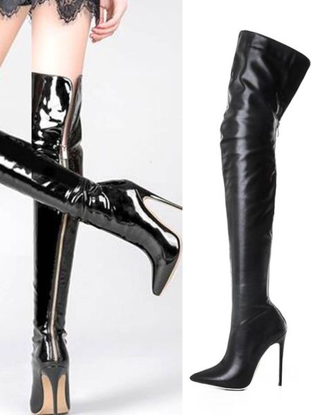 boots large size custom make woman high stiletto heel elastic over knee super pointed toe slim skinny, Black
boots large size custom make woman high stiletto heel elastic over knee super pointed toe slim skinny, Black