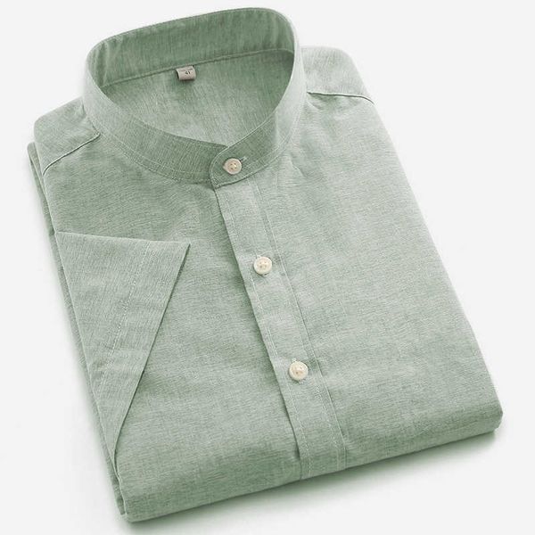 summer short sleeve men's chinese style mandarin collar streetwear casual button down dress solid green purple brand male 210609, White;black
summer short sleeve men's chinese style mandarin collar streetwear casual button down dress solid green purple brand male 210609, White;black