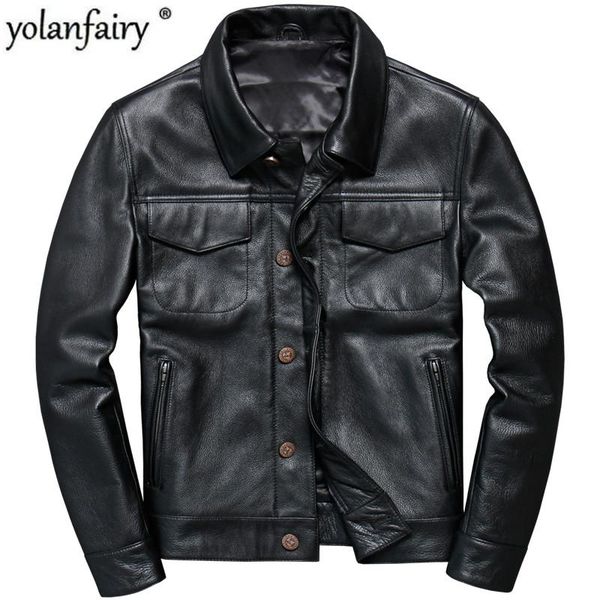 men's leather & faux genuine jacket real cow coat spring autumn cowhide motorcycle chaqueta cuero hombre t-1213 kj4108, Black
men's leather & faux genuine jacket real cow coat spring autumn cowhide motorcycle chaqueta cuero hombre t-1213 kj4108, Black