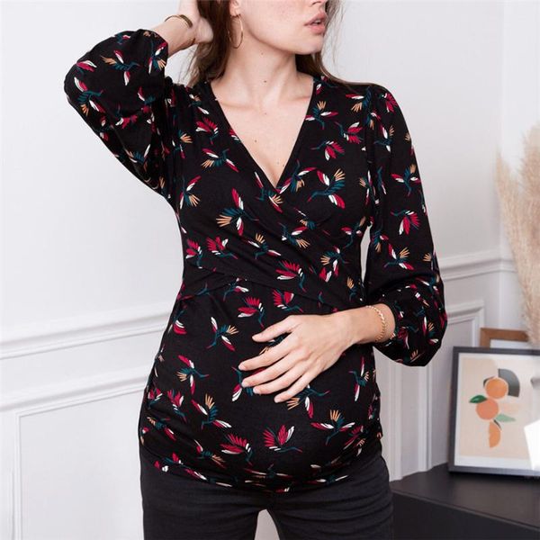 maternity & tees 2021 autumn fashion women pregnant nusring v-neck long sleeve ruffles printed blouse wholesale, White
maternity & tees 2021 autumn fashion women pregnant nusring v-neck long sleeve ruffles printed blouse wholesale, White
