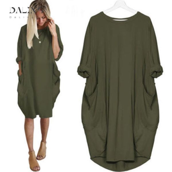 spring summer women's fashion pocket loose dress ladies crew neck casual long girl female dresses plus size vestidos, Black;gray
spring summer women's fashion pocket loose dress ladies crew neck casual long girl female dresses plus size vestidos, Black;gray