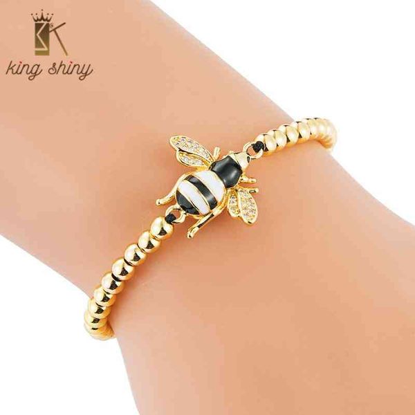 2020 charm high class dropping oil bee copper pendant inlaid with zircon drawstring bracelet for lover, Golden;silver
2020 charm high class dropping oil bee copper pendant inlaid with zircon drawstring bracelet for lover, Golden;silver
