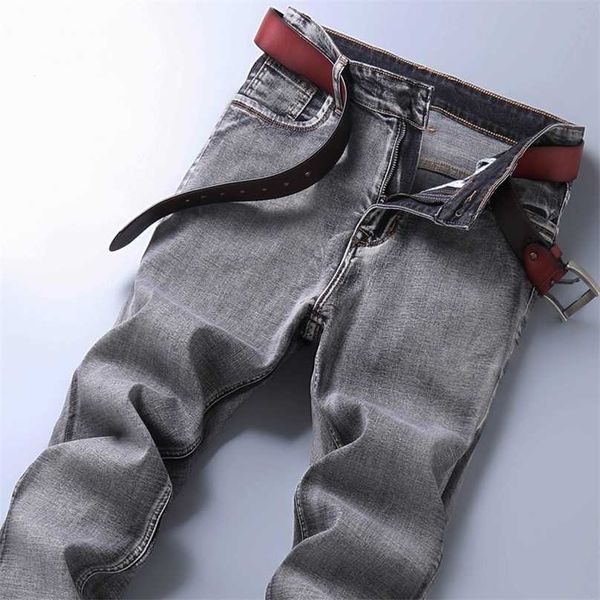 classic style men's grey jeans business fashion soft stretch denim trousers male brand fit pants black blue 211111
classic style men's grey jeans business fashion soft stretch denim trousers male brand fit pants black blue 211111