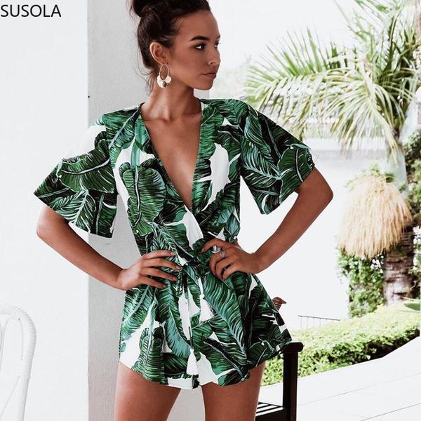 summer jumpsuit for women leaf v lead overalls casual flare sleeve bandage playsuits combishort body femme women's jumpsuits & rompers, Black;white
summer jumpsuit for women leaf v lead overalls casual flare sleeve bandage playsuits combishort body femme women's jumpsuits & rompers, Black;white