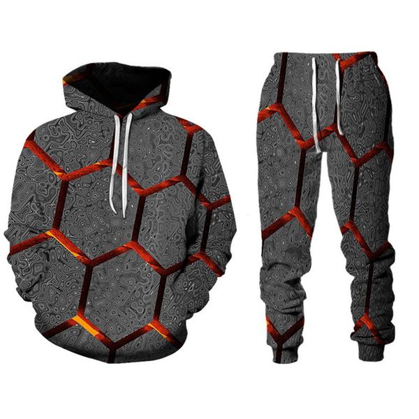 jogging clothing 3d printed hoodies jogger pants set male autumn and winter casual sweashirt pullover men tracksuit suit fashion men's, Black;red