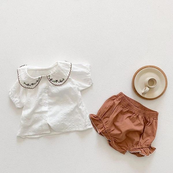 born girls muslin clothes shorts summer outfits baby floral embroidery suit girl pants for children clothing sets, White
born girls muslin clothes shorts summer outfits baby floral embroidery suit girl pants for children clothing sets, White