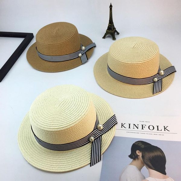 panama straw hat simple summer beach female casual lady flat-brimmed pearl striped sun beanie/skull caps, Blue;gray
panama straw hat simple summer beach female casual lady flat-brimmed pearl striped sun beanie/skull caps, Blue;gray