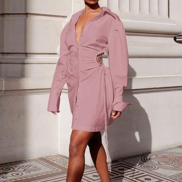 casual dresses 2021 elegant pink cotton shirt dress female autumn long-sleeved lapel short tight-fitting single-breasted robe, Black;gray
casual dresses 2021 elegant pink cotton shirt dress female autumn long-sleeved lapel short tight-fitting single-breasted robe, Black;gray