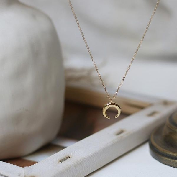pendant necklaces stainless steel horn crescent necklace for women little moon clavicle chain gold color mirror polished, Silver
pendant necklaces stainless steel horn crescent necklace for women little moon clavicle chain gold color mirror polished, Silver