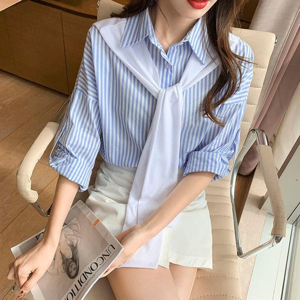 women's blouses & shirts 2021 autumn women cotton linen blouse female korean loose long sleeve striped blusas casual turn down collar s, White
women's blouses & shirts 2021 autumn women cotton linen blouse female korean loose long sleeve striped blusas casual turn down collar s, White