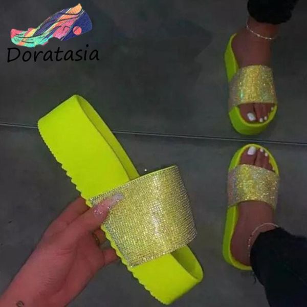 ladies summer comfortable med wedges slides ins shining crystal slippers women casual platform shoes woman, Black
ladies summer comfortable med wedges slides ins shining crystal slippers women casual platform shoes woman, Black