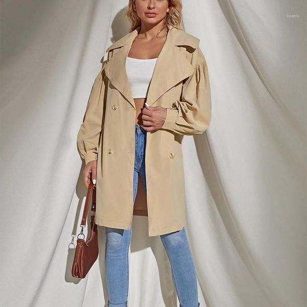 women's trench coats fashionable office lady long sleeve solid color lapel collar coat with waist belt pockets women clothing, Tan;black
women's trench coats fashionable office lady long sleeve solid color lapel collar coat with waist belt pockets women clothing, Tan;black