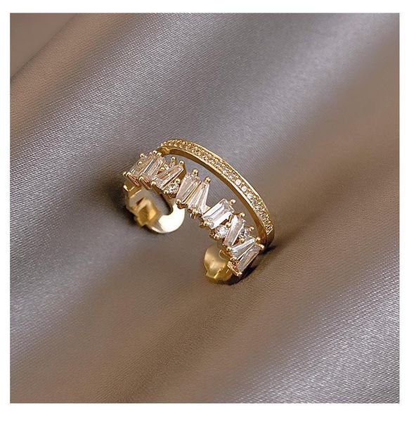 cluster rings 2021 shiny zircon opening women's ring fashion gothic engagement wedding party finger accessories luxury jewelry gift, Golden;silver
cluster rings 2021 shiny zircon opening women's ring fashion gothic engagement wedding party finger accessories luxury jewelry gift, Golden;silver