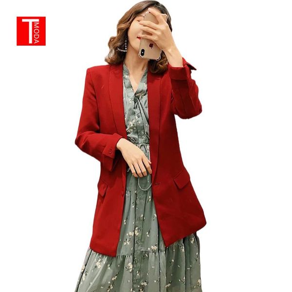 women 2021 spring fashion office wear single button blazer coat vintage long sleeve pockets female outerwear chic women's suits & blaz, White;black
women 2021 spring fashion office wear single button blazer coat vintage long sleeve pockets female outerwear chic women's suits & blaz, White;black