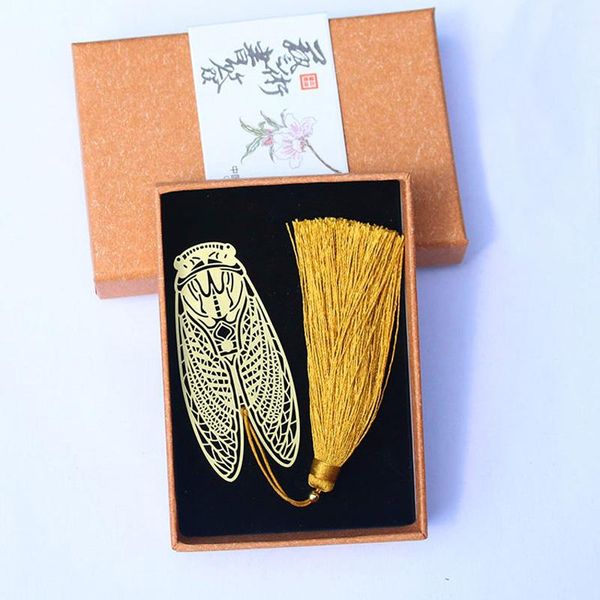 bookmark 1pc chinese retro carving style metal bookmarks stationery supply gifts cicada shape tassel exquisite gift box packaging
bookmark 1pc chinese retro carving style metal bookmarks stationery supply gifts cicada shape tassel exquisite gift box packaging