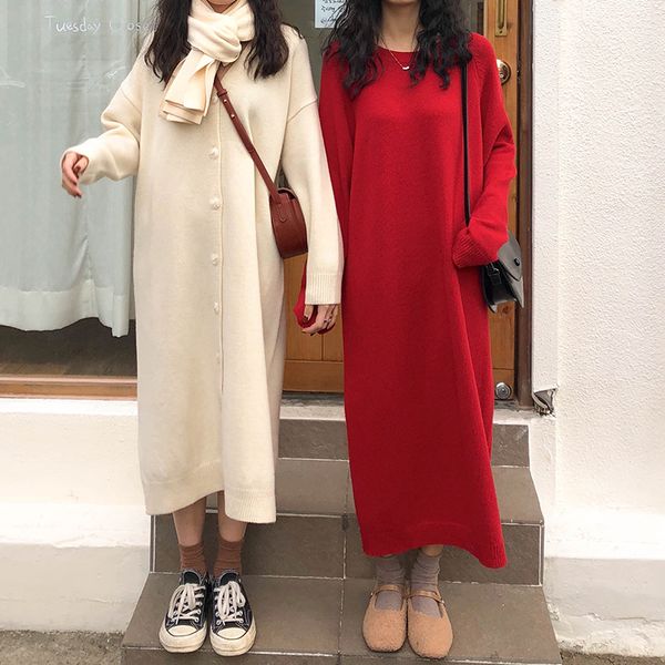 4 colors women knit dress solid color pullover autumn and winter women long sweater dress womens (x173), White;black
4 colors women knit dress solid color pullover autumn and winter women long sweater dress womens (x173), White;black