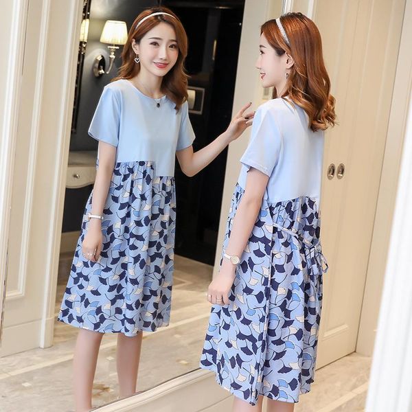 86502# maternity clothes summer cotton short sleeves loose stylish dress pregnant women mom dresses, White
86502# maternity clothes summer cotton short sleeves loose stylish dress pregnant women mom dresses, White