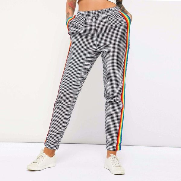 women's pants & capris women casual fall boho vintage loose straight high waist elastics plaid color block female fashion gray ol pant, Black;white
women's pants & capris women casual fall boho vintage loose straight high waist elastics plaid color block female fashion gray ol pant, Black;white