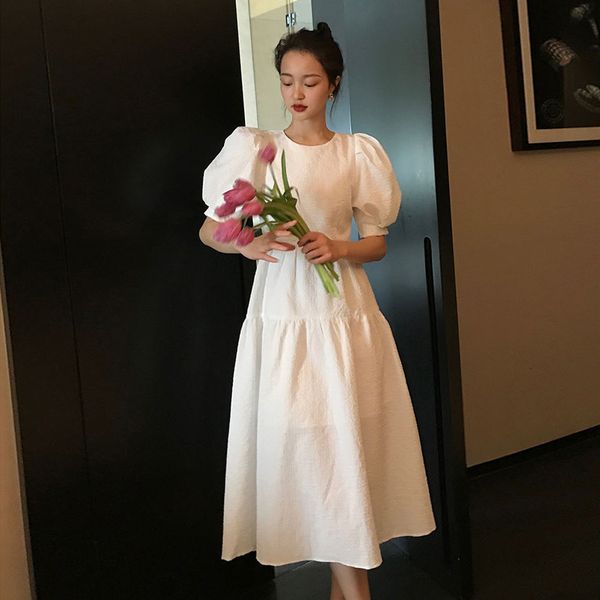 casual dresses white summer fashion bubble sleeve retro flash 2021 korean women's, Black;gray
casual dresses white summer fashion bubble sleeve retro flash 2021 korean women's, Black;gray