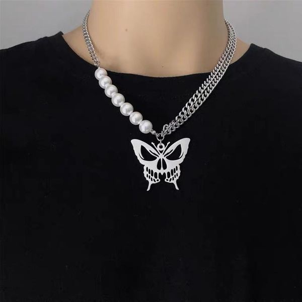 pendant necklaces stainless steel multi-layer locking butterfly charm necklace set trendy hip hop jewelry gifts, Silver
pendant necklaces stainless steel multi-layer locking butterfly charm necklace set trendy hip hop jewelry gifts, Silver