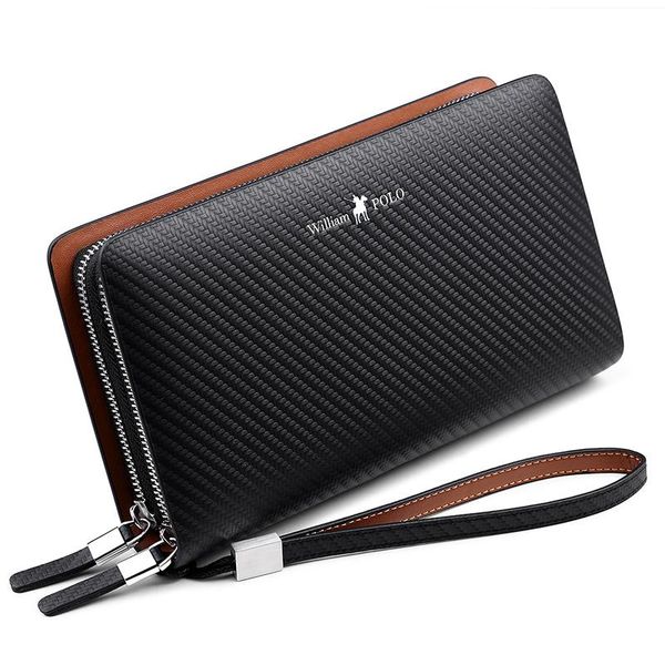 wallets williampolo men's wallet leather 2021 fashion cowhide luxury business double zipper solid long men clutch male handbag, Red;black
wallets williampolo men's wallet leather 2021 fashion cowhide luxury business double zipper solid long men clutch male handbag, Red;black