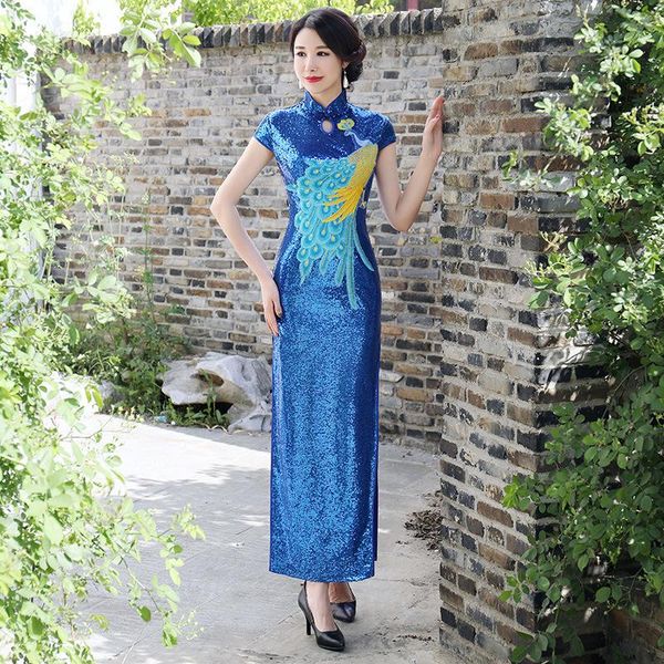 ethnic clothing short sleeve qipao oversize 3xl-6xl peacock dress gown bling sequins rayon cheongsam chinese vintage collar party vesti, Red
ethnic clothing short sleeve qipao oversize 3xl-6xl peacock dress gown bling sequins rayon cheongsam chinese vintage collar party vesti, Red