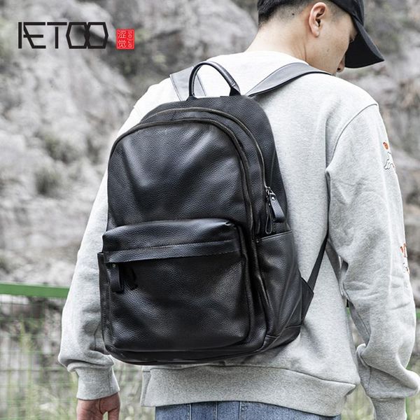 backpack aetoo men's leather backpack, simple first layer leisure travel bag, large capacity computer bag
backpack aetoo men's leather backpack, simple first layer leisure travel bag, large capacity computer bag