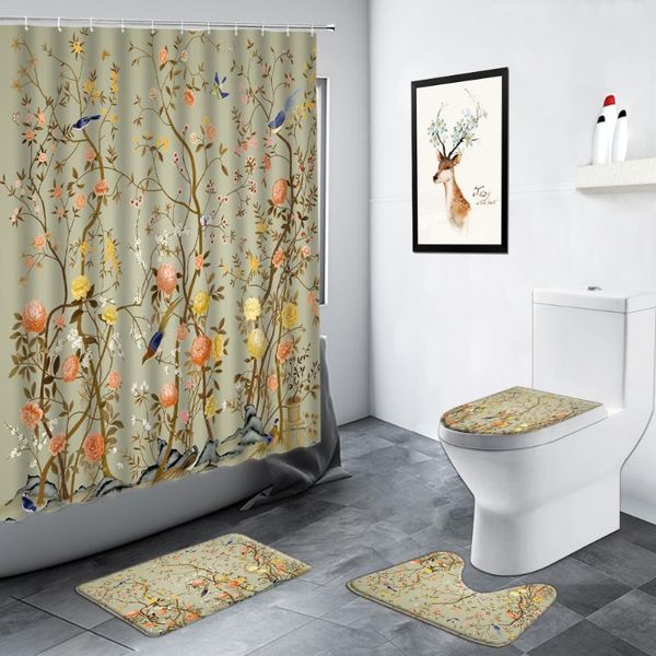 shower curtains hand painted flowers birds curtain chinese style mural floral plant scenery bathroom carpet non-slip toilet bath mats set
shower curtains hand painted flowers birds curtain chinese style mural floral plant scenery bathroom carpet non-slip toilet bath mats set