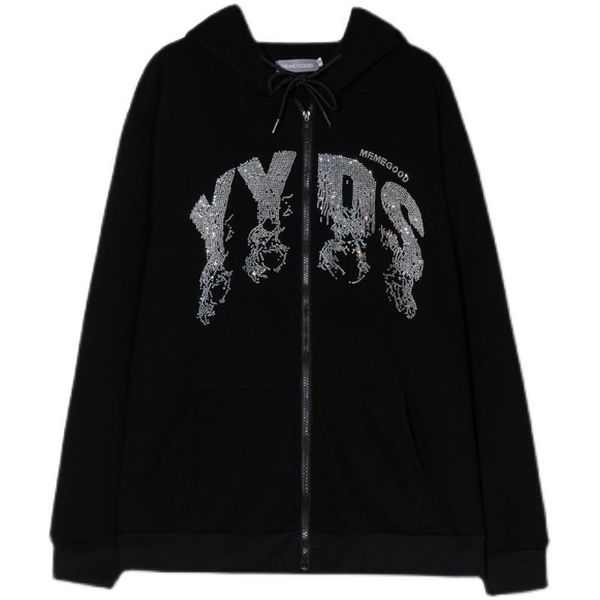 women's jackets trendy brand rhinestone letter cardigan hooded plus fleece sweater men and women high street lovers jacket coats, Black;brown
women's jackets trendy brand rhinestone letter cardigan hooded plus fleece sweater men and women high street lovers jacket coats, Black;brown