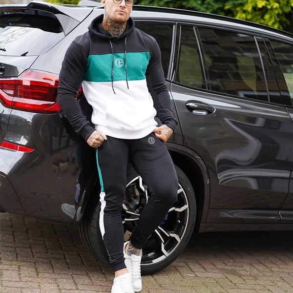 men's tracksuits 2021 casual sports suit fall fitness stitching hooded comfortable and fashionable student, Gray
men's tracksuits 2021 casual sports suit fall fitness stitching hooded comfortable and fashionable student, Gray