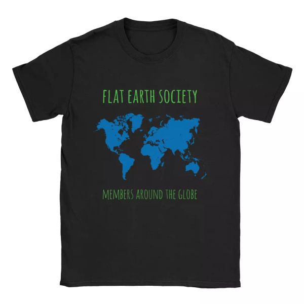 flat earth society mens t-shirt flat earthers funny gift science present, White;black 
flat earth society mens t-shirt flat earthers funny gift science present, White;black