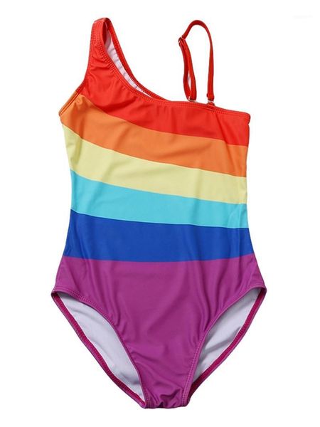 women's swimwear kids girl swimsuit summer sleeveless straps bathing suit children rainbow stripe beachwear biquini, White;black
women's swimwear kids girl swimsuit summer sleeveless straps bathing suit children rainbow stripe beachwear biquini, White;black