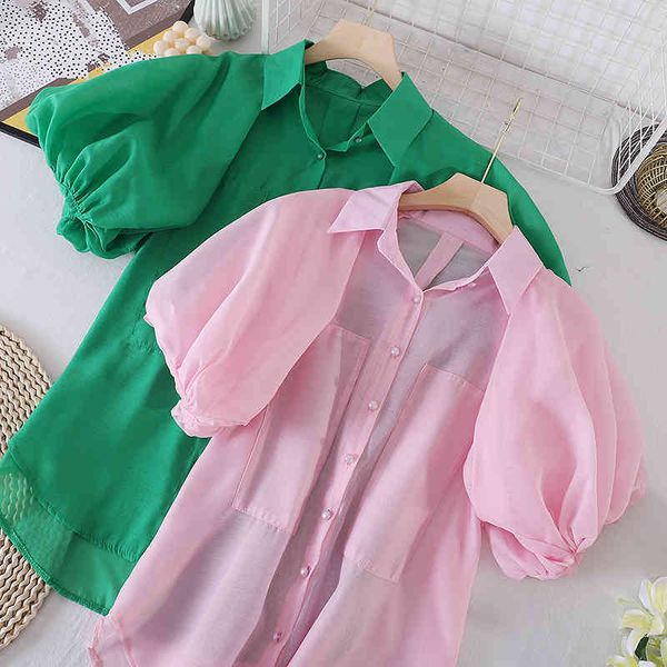 summer design short-sleeved , women's foreign chiffon small shirt, french style puff sleeve shirt 210525, White
summer design short-sleeved , women's foreign chiffon small shirt, french style puff sleeve shirt 210525, White