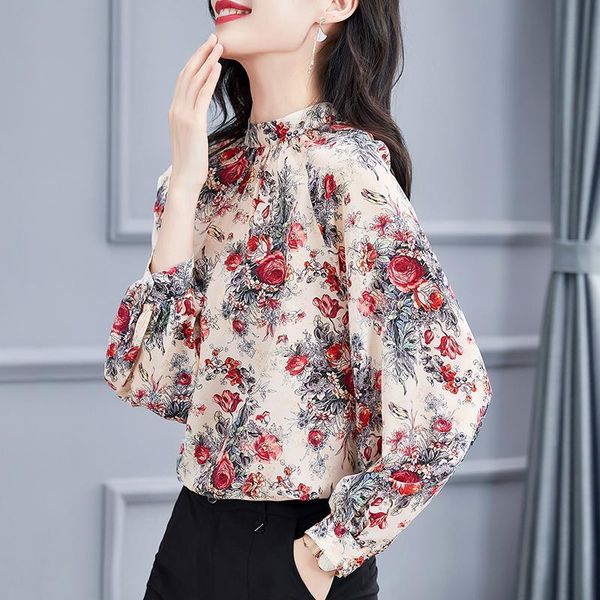 women's blouses & shirts 100% silk shirt floral elegant blouse women long sleeve female korean fashion spring 2021 blusas mujer pph3723, White
women's blouses & shirts 100% silk shirt floral elegant blouse women long sleeve female korean fashion spring 2021 blusas mujer pph3723, White