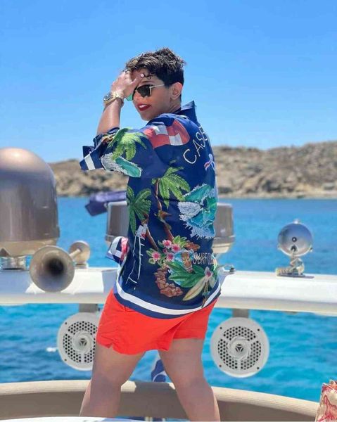 casablanca surf club midnight lazy style satin long sleeve shirt ycmq, White;black 
casablanca surf club midnight lazy style satin long sleeve shirt ycmq, White;black