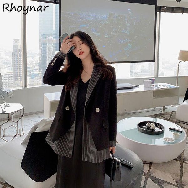 women's suits & blazers women loose korean style simple vintage patchwork stylish female spring leisure cozy double breasted all-match, White;black
women's suits & blazers women loose korean style simple vintage patchwork stylish female spring leisure cozy double breasted all-match, White;black