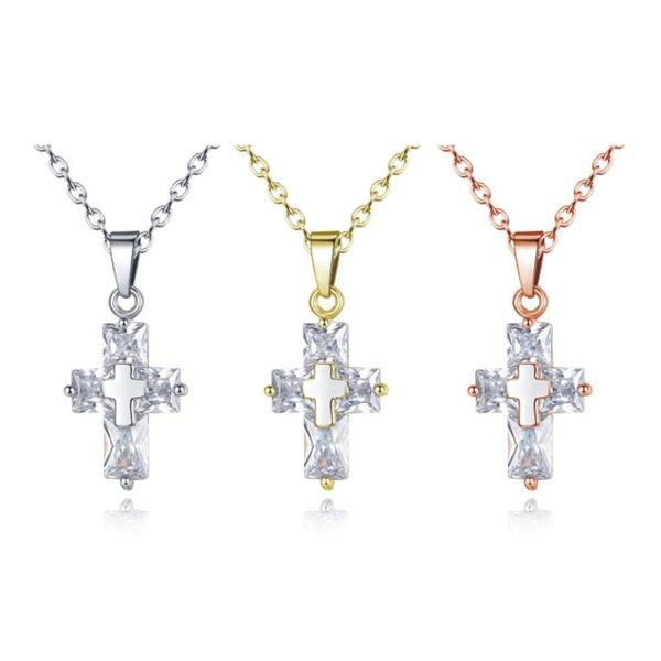 pendant necklaces cross zircon necklace woman double gold / silver color rose glass metal 2021 fashion banquet jewelry gift
pendant necklaces cross zircon necklace woman double gold / silver color rose glass metal 2021 fashion banquet jewelry gift