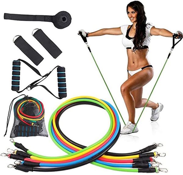 11-piece fitness resistance band tensioner exercise latex tube pedal blue handle, mesh bag bands
11-piece fitness resistance band tensioner exercise latex tube pedal blue handle, mesh bag bands