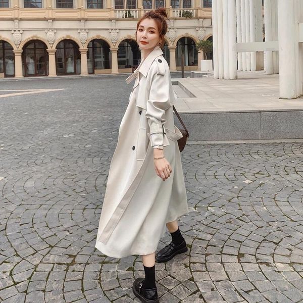 women's trench coats brand fashion women coat beige long double-breasted with belt spring autumn lady duster female outerwear quality, Tan;black
women's trench coats brand fashion women coat beige long double-breasted with belt spring autumn lady duster female outerwear quality, Tan;black