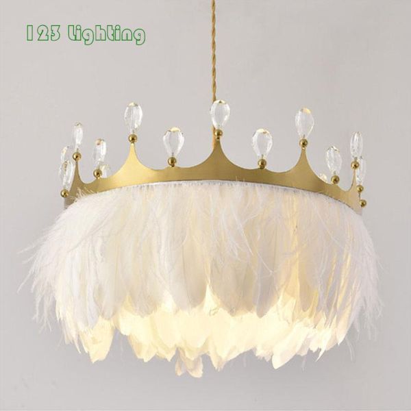 pendant lamps modern white feather crown led lights crystal restaurant bedroom hanging light fixtures home romantic decoration gold
pendant lamps modern white feather crown led lights crystal restaurant bedroom hanging light fixtures home romantic decoration gold