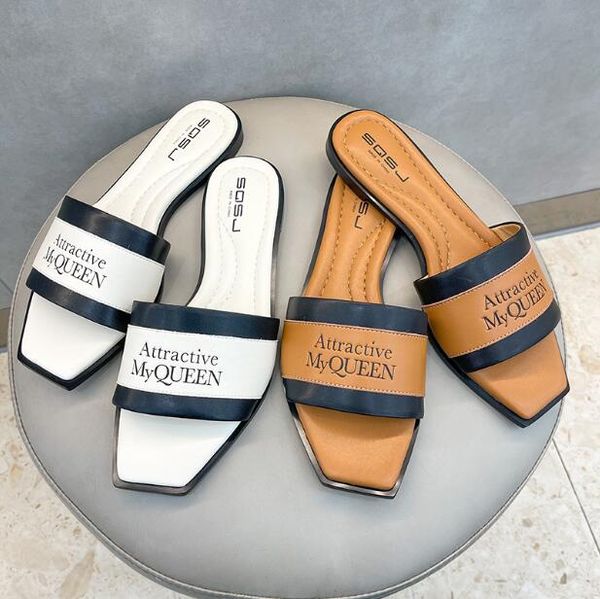 designer women letter slippers lazy genuine leather mixed color flats square toes outdoors for women new style holiday beach slippers, Black
designer women letter slippers lazy genuine leather mixed color flats square toes outdoors for women new style holiday beach slippers, Black