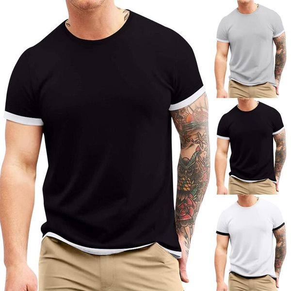 men's t-shirts t-shirt casual solid short sleeve tee shirt male fake two piece o-neck summer blouse vintage streetwear, White;black
men's t-shirts t-shirt casual solid short sleeve tee shirt male fake two piece o-neck summer blouse vintage streetwear, White;black