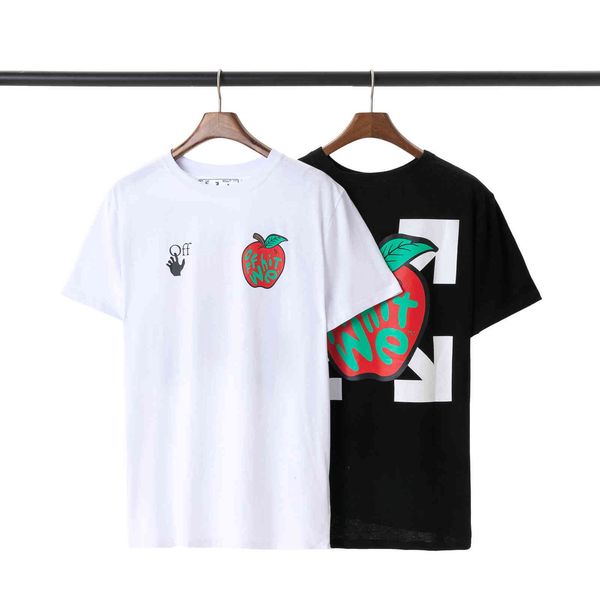 2021 new apple arrstyle print off stylehite casual men's and women's short sleeve t-shirt, White;black
2021 new apple arrstyle print off stylehite casual men's and women's short sleeve t-shirt, White;black
