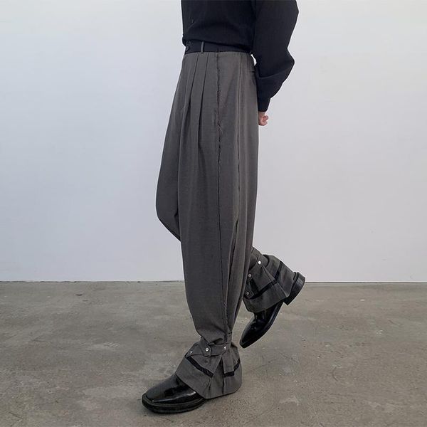 men's suits & blazers korean casual pants trousers fashion business society mens dress streetwear loose straight suit, White;black
men's suits & blazers korean casual pants trousers fashion business society mens dress streetwear loose straight suit, White;black